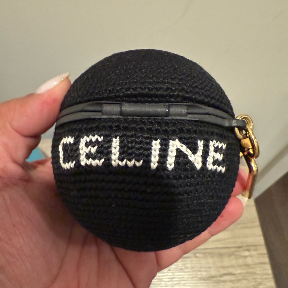 Celine Black Knit Sphere Pouch - Picture 2 of 8